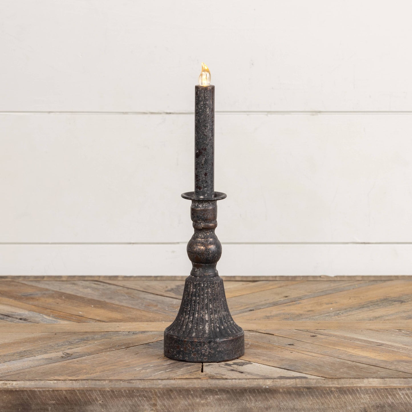 13" BLACK CANDLESTICK LIGHT