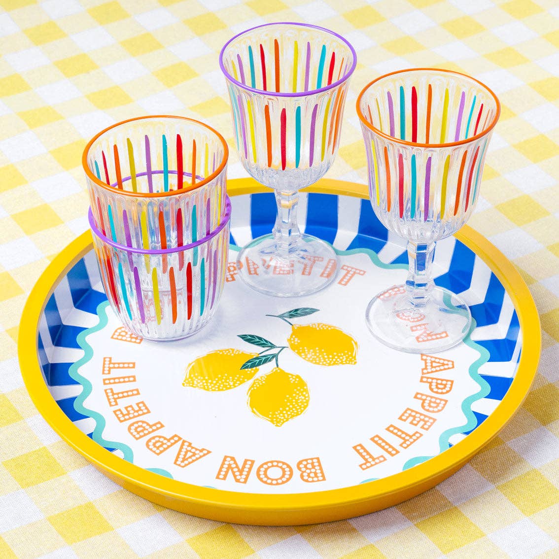 Yellow & White Gingham Tablecloth | Spring Tableware |