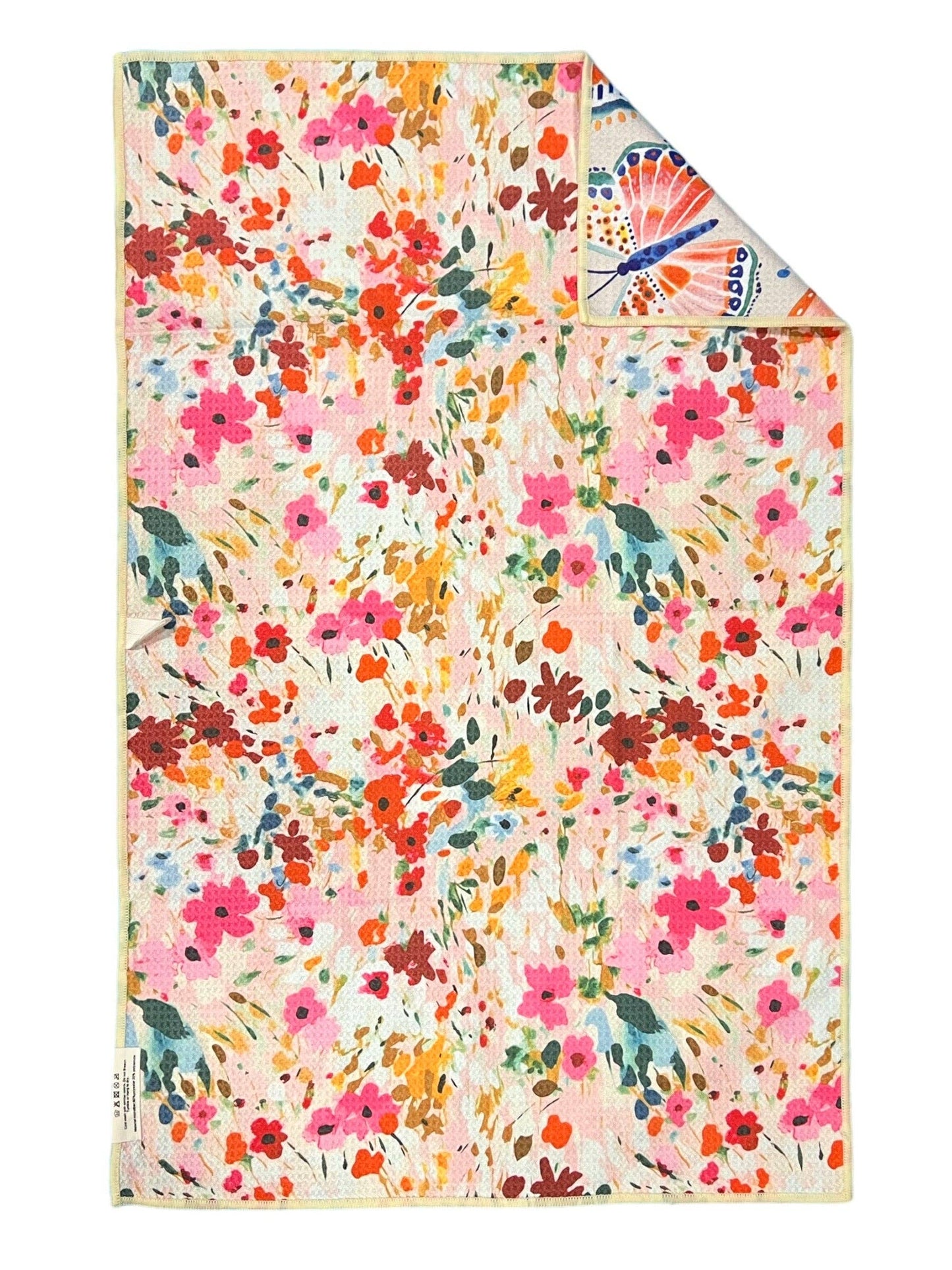 Floatie: Reversible Hand Towel: Cream/Pink / 19x29 in / Hand Towel