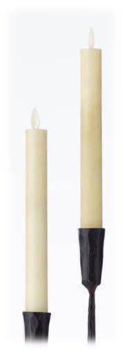 LED Taper Candle with Flickering Flame & Remote, 7" - Box/2: Tan