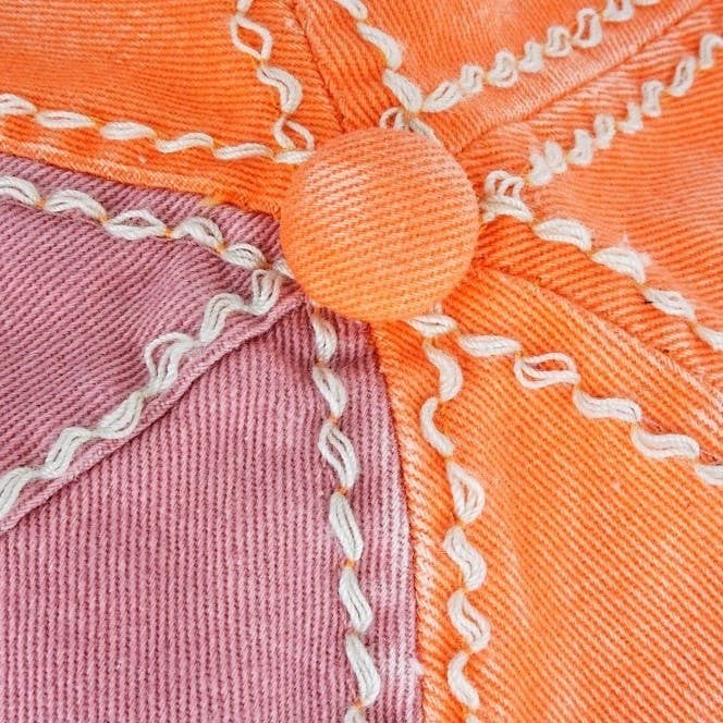 Sunflower Bejeweled Glitz Two-Toned Cap, Adjustable: Fuchsia/Charcoal