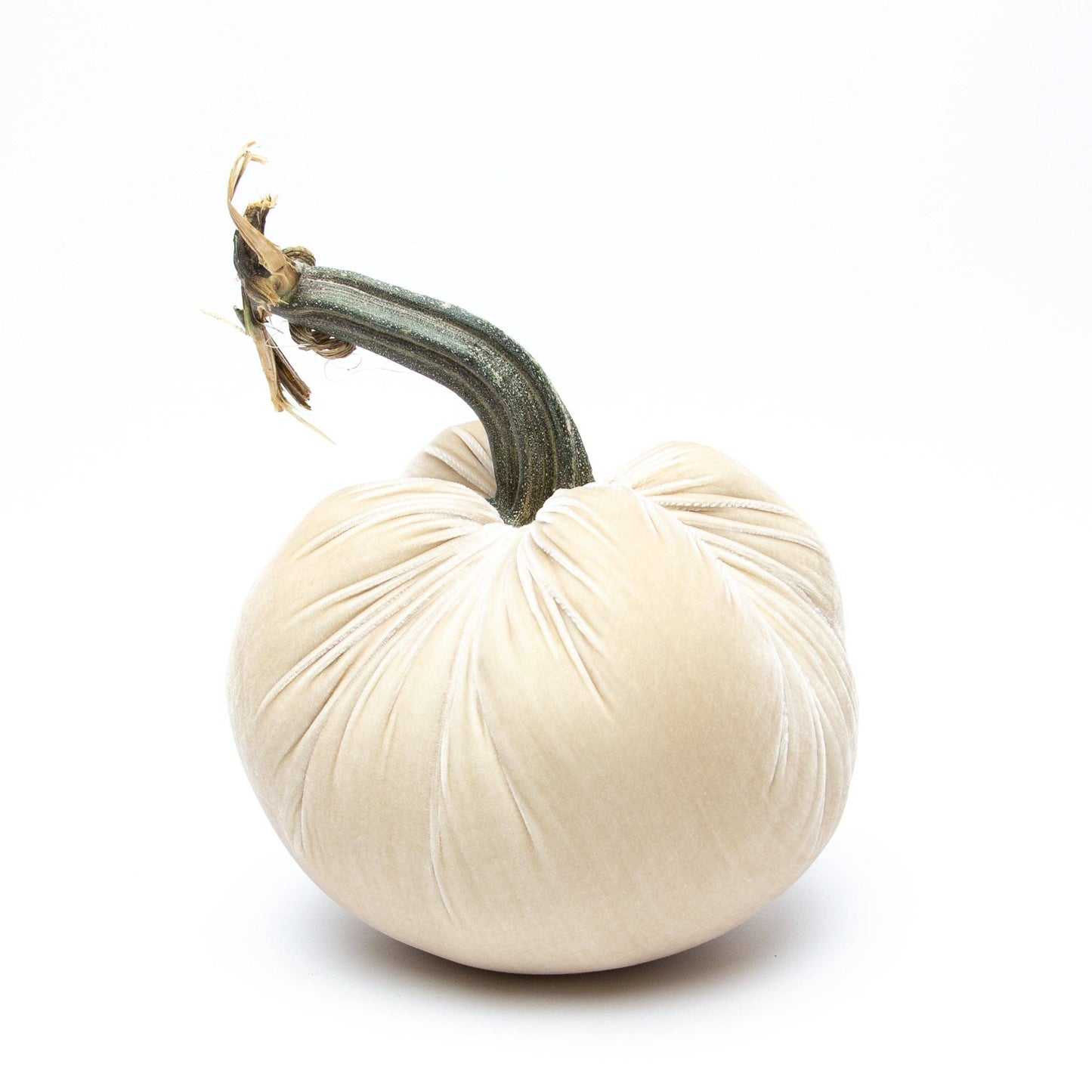 Cream Silk Velvet Pumpkin: 3"
