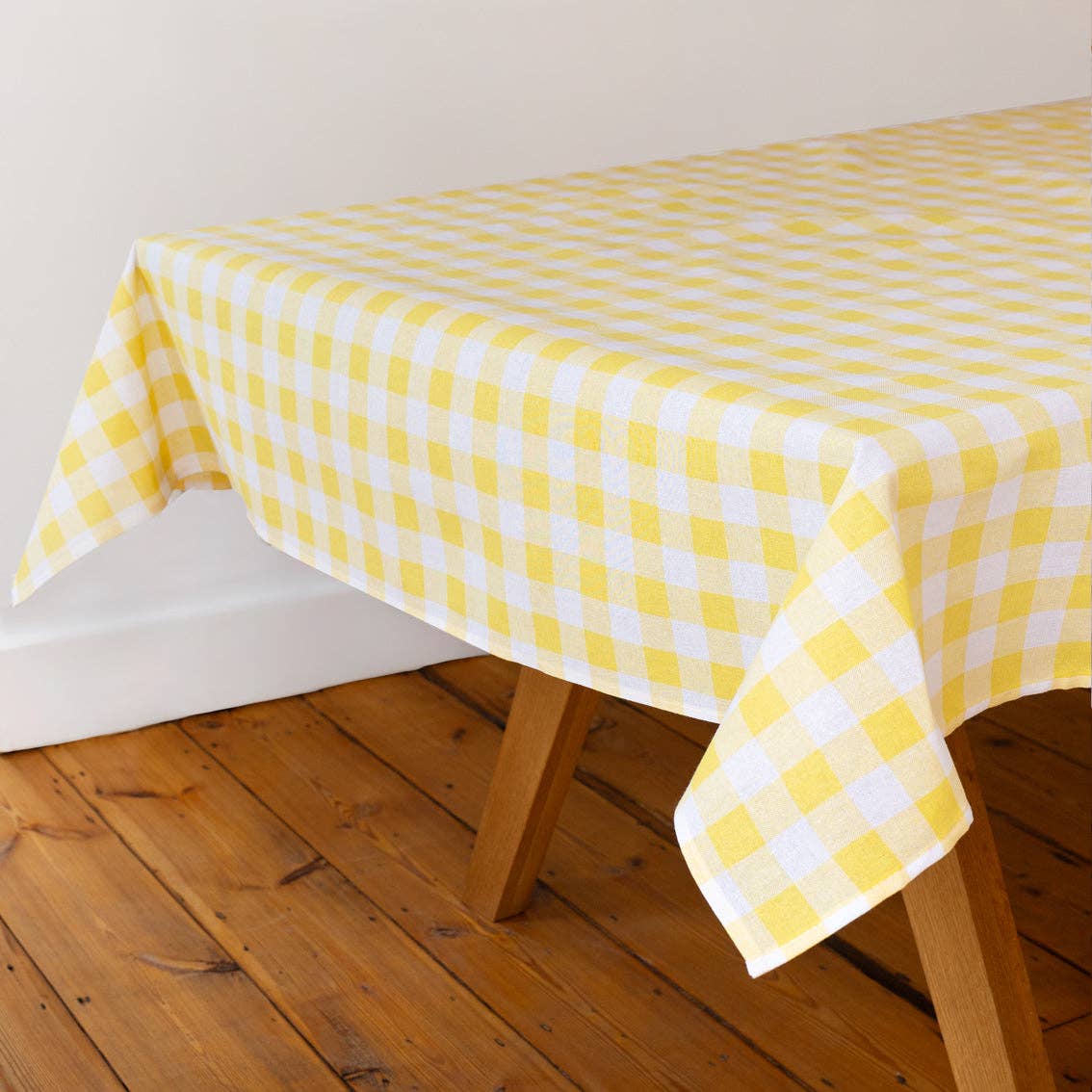 Yellow & White Gingham Tablecloth | Spring Tableware |
