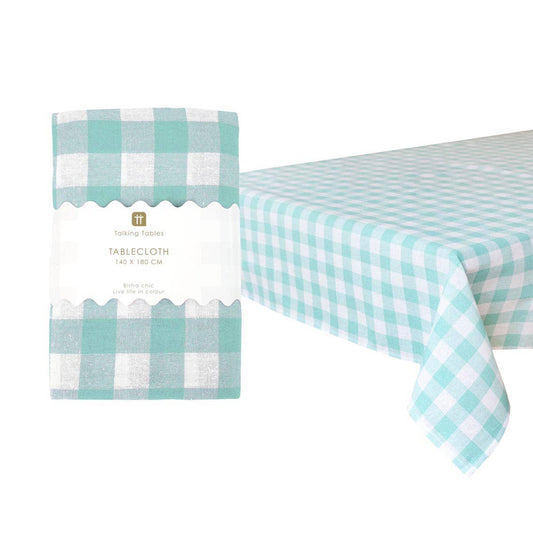Mint & White Gingham Tablecloth | Spring Tableware |