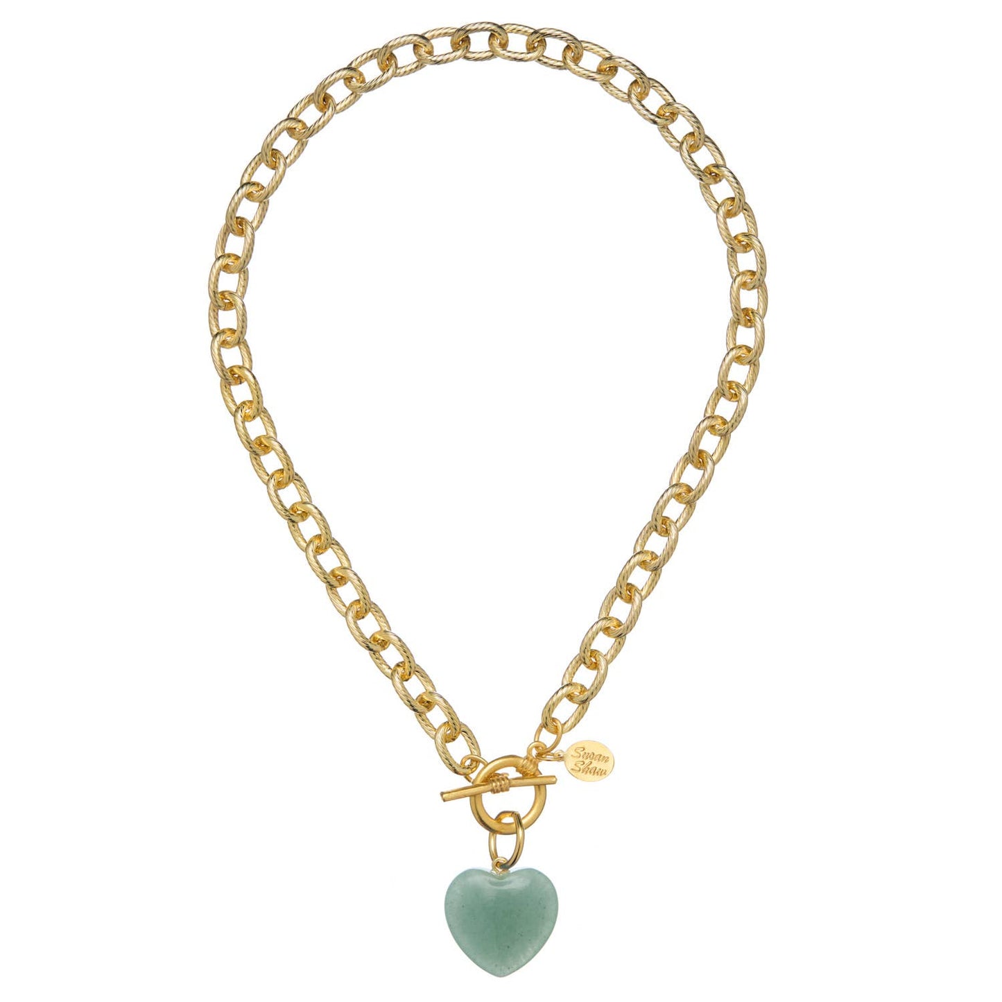 Stone Heart Toggle Necklace: Blue Lapis