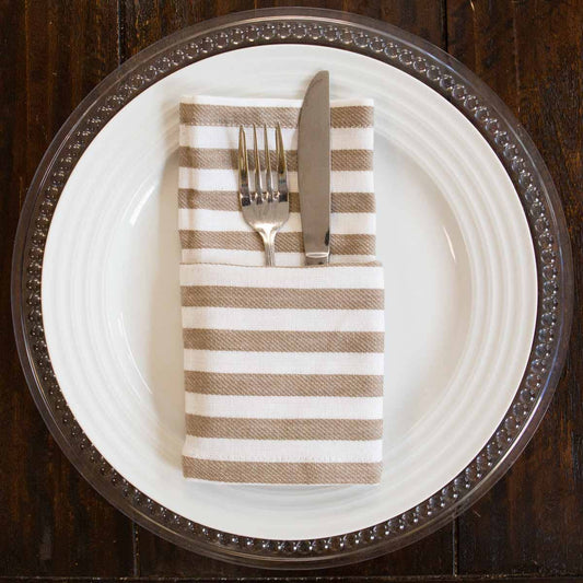 Evanston Napkin   Cream/Taupe   18x18