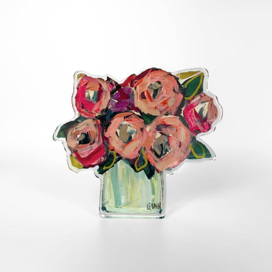 Blush and Blue Acrylic Floral: Bitty