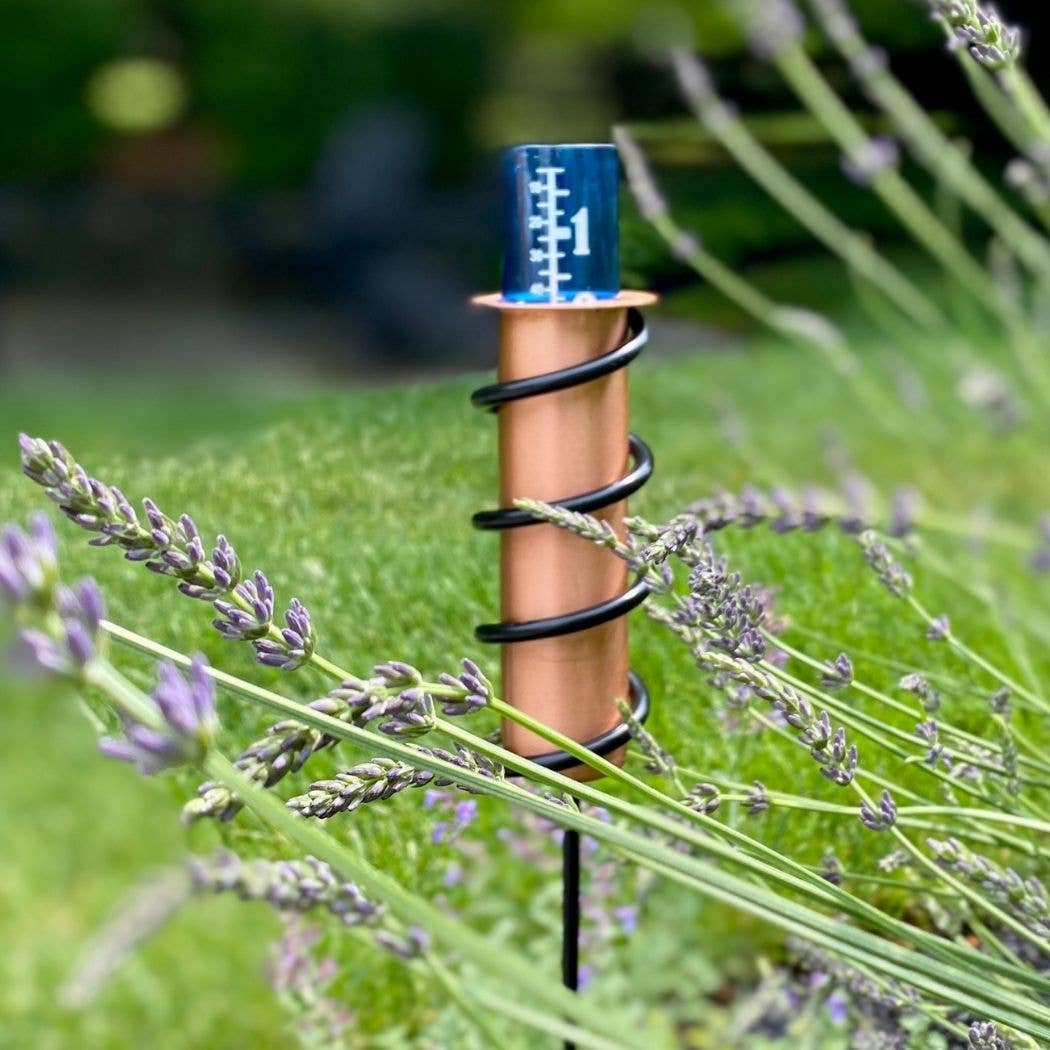 24" Copper Rain Gauge. Winter Safe Garden Rain Gauge.