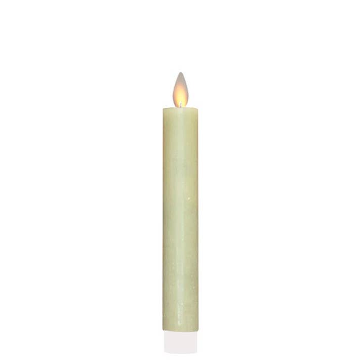 LED Taper Candle with Flickering Flame & Remote, 9" - Box/2: Tan