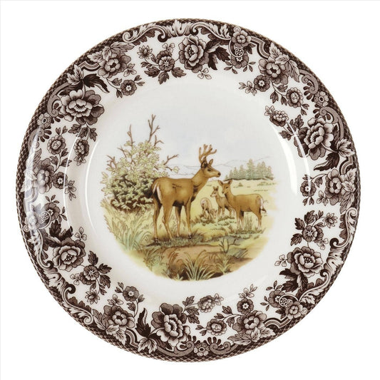 Portmeirion, Spode, Pimpernel, Nachtmann, Wrendale Designs - Spode Woodland Salad Plate 8 inch (Mule Deer)
