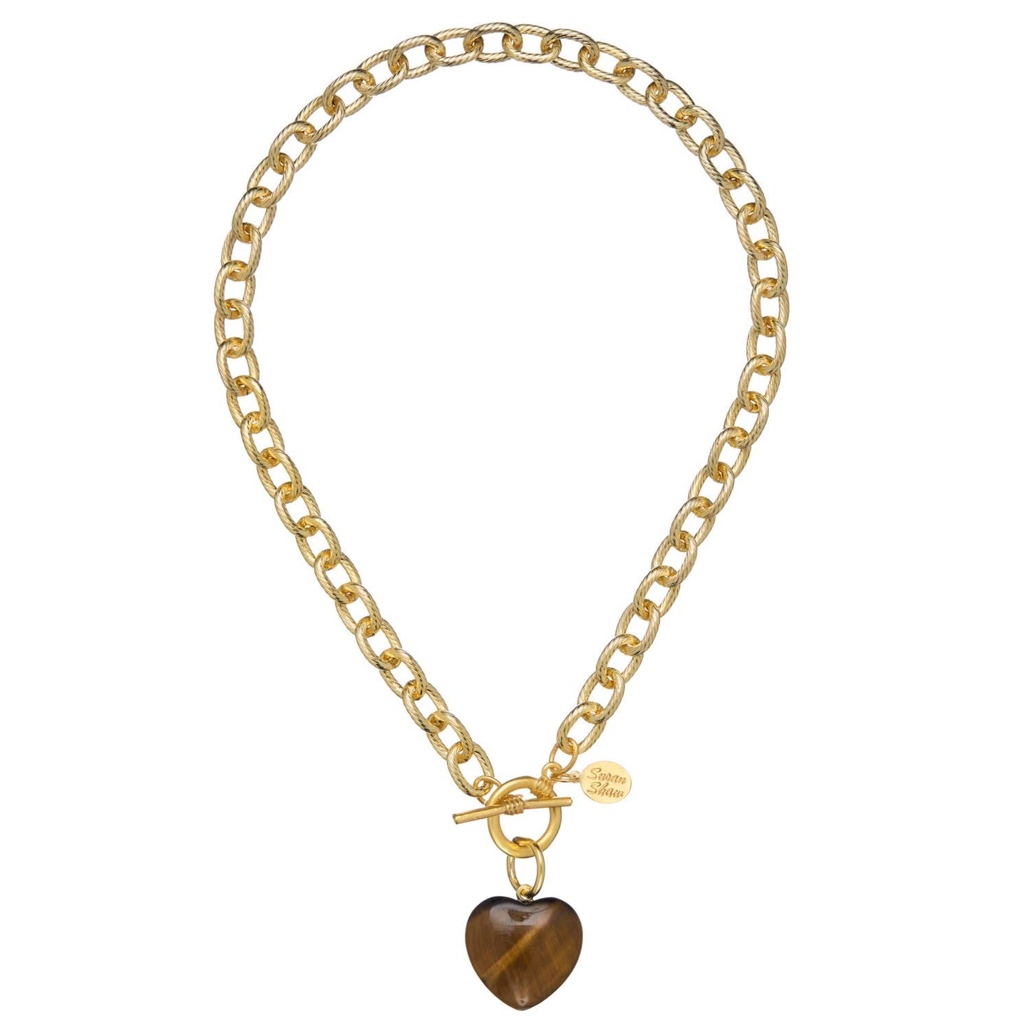 Stone Heart Toggle Necklace: Blue Lapis