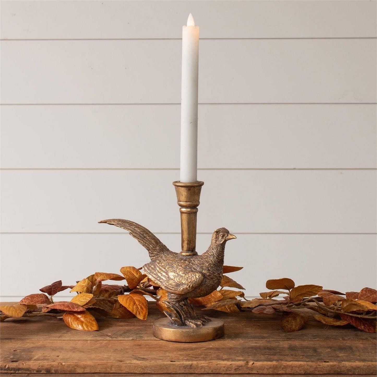 Gold Tone Pheasant Candle Holder (PC)