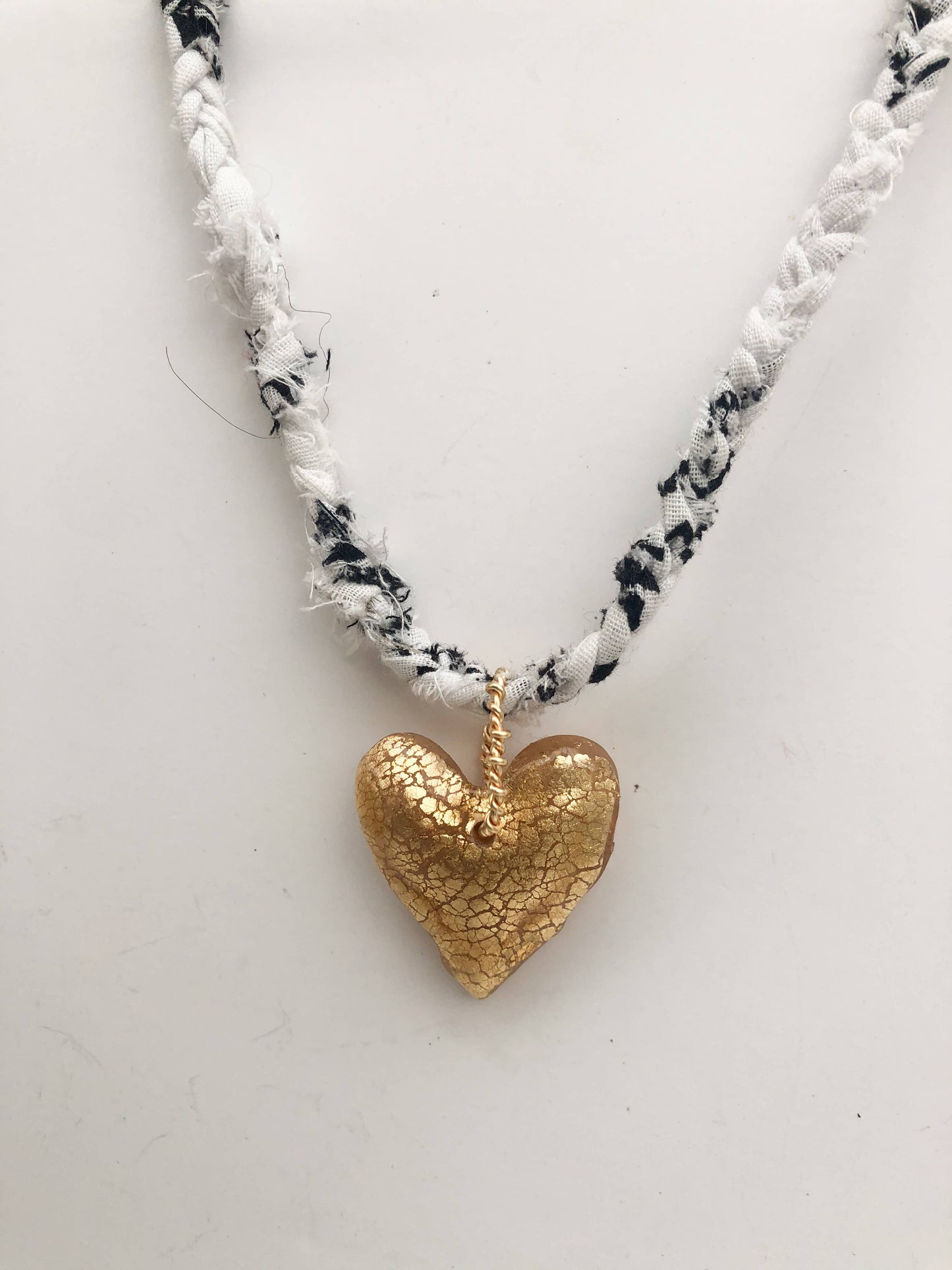 Rainbow Bandana with Gold Leafed Heart Necklace