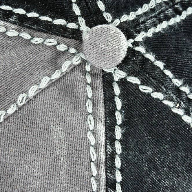 Sunflower Bejeweled Glitz Two-Toned Cap, Adjustable: Fuchsia/Charcoal