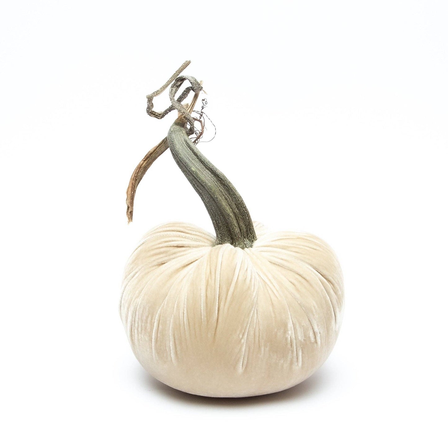Cream Silk Velvet Pumpkin: 3"