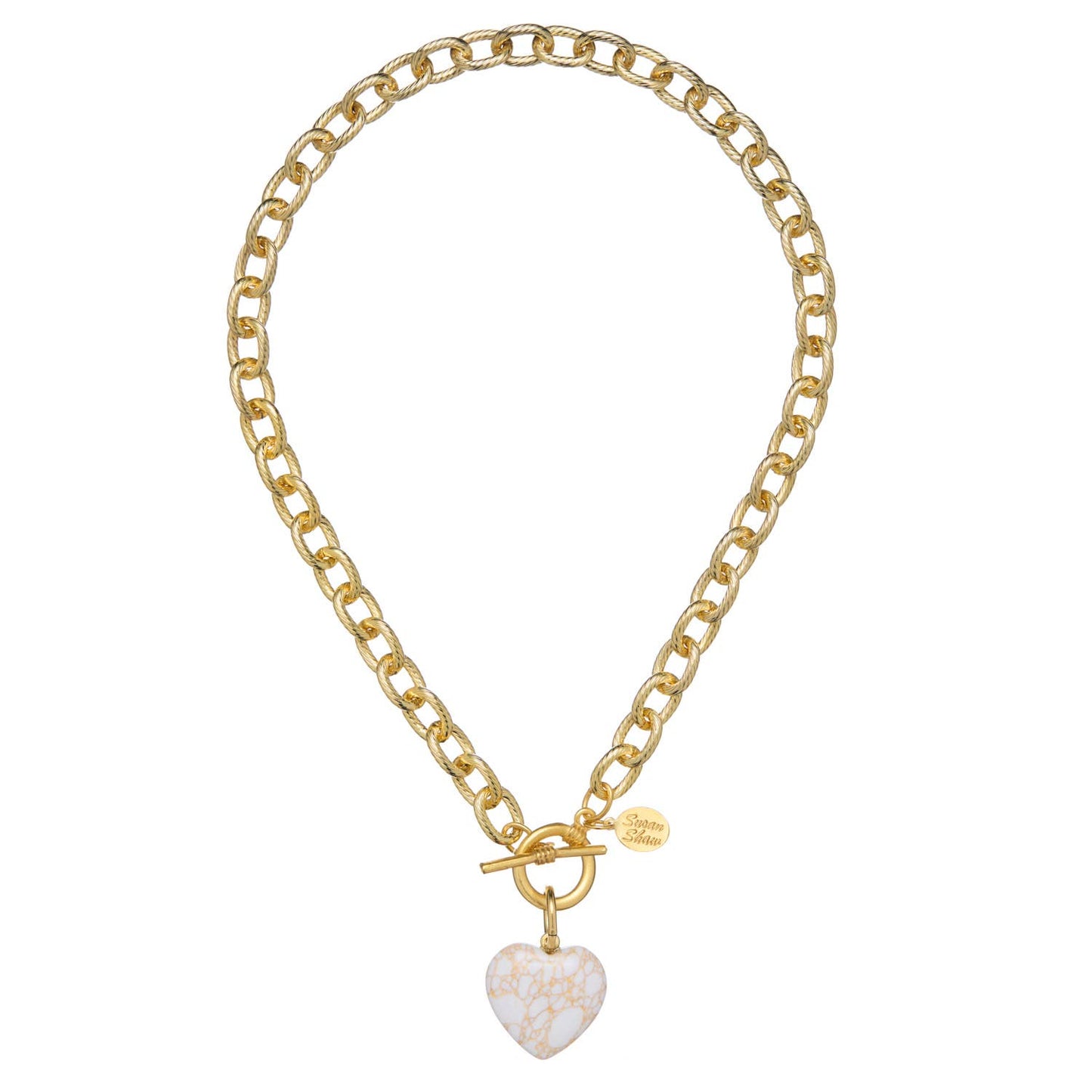 Stone Heart Toggle Necklace: Blue Lapis