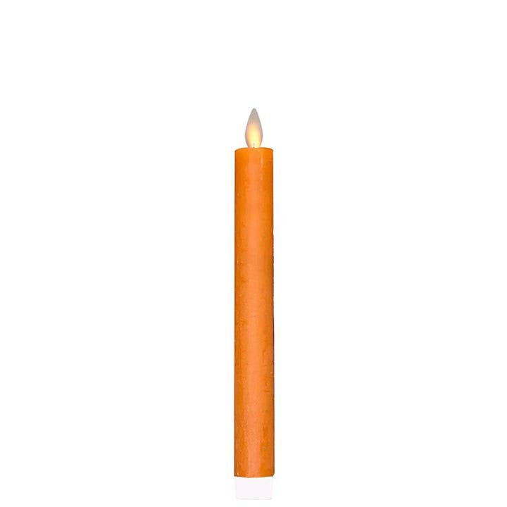 LED Taper Candle with Flickering Flame & Remote, 9" - Box/2: Tan