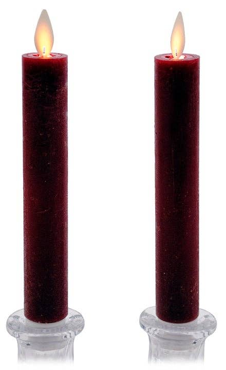LED Taper Candle with Flickering Flame & Remote, 7" - Box/2: Tan